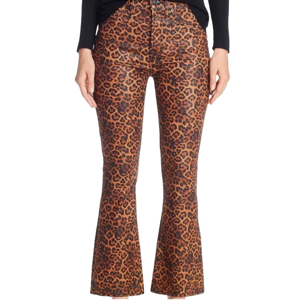 7 For All Mankind Leopard Print Slim Kick Jeans Women’s 26 Mob Wife NWT